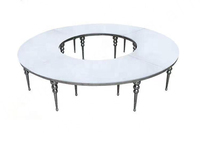 Table de salle à manger moderne en acier inoxydable pour 23 personnes, nouveau design, multicolore, légère, pour hôtels et mariages en extérieur