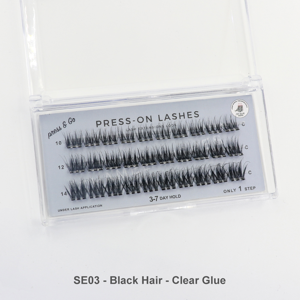 3 Lignes - SE 03 - Cheveux Noirs - Colle Transparente