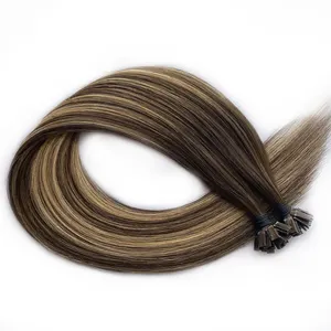 Wholesale price Double Drawn cuticle aligned hair Thick Bottom Virgin Human Keratin hair extensions for the Flat tip hair