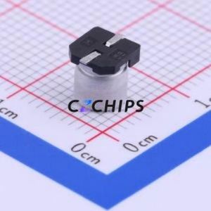 Condensador Electrolítico de Aluminio SMD VEU100M1VTR-0506, D5xL5.7mm 10uF 20% 35V 5mm - Product Image 2