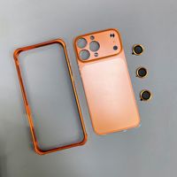 Protection d'écran arrière pour téléphone avec cadre métallique et protection d'objectif d'appareil photo, transforme d'autres modèles en iPhone 17 Pro Max