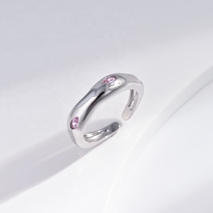 factory price plata 925 sterling <b>silver</b> geometric dainty <b>ring</b> woman summer simple marriage adjustable <b>stacking</b> fashion <b>rings</b> - Product Image 3