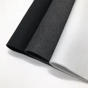 Tela de fieltro perforada con aguja no tejida de poliéster reciclado negro para sofá debajo del forro