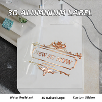 Autocollant métallique adhésif imperméable en zinc de haute qualité, logo personnalisé en relief 3D, design métallique, autocollant de transfert, soins de la peau et parfums