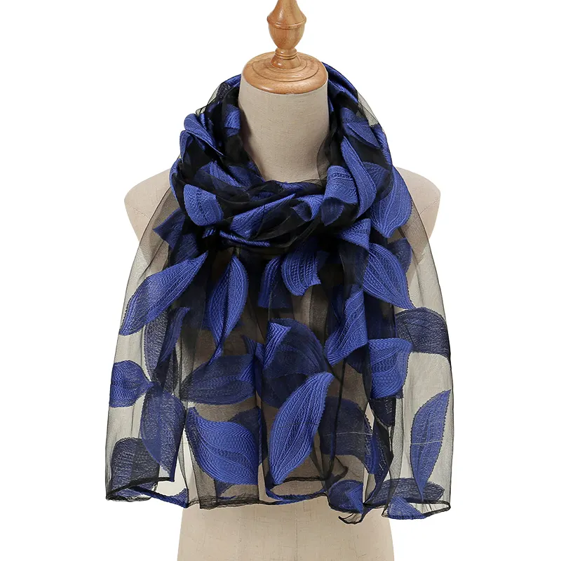 Écharpes d'été couleur organza palestine foulard en soie broderie châle sauvage pour les FILLES Vente en gros