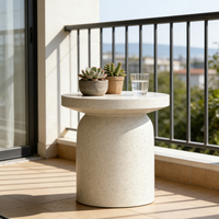 Table basse ronde moderne de couleur blanche, table basse en oxyde de magnésium pour salon, projet hôtelier