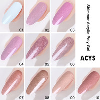 Offre Spéciale Deroi Acrylic Poly Gel Nail de haute qualité Shimmer Poly Gel Nail Set Extension OEM ODM Hard Gel Nail Builder dans une bouteille