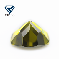 Pierre précieuse synthétique en zircone cubique de qualité 5A, taille trillion, 3*3-12*12 mm, péridot/D-peridot, taille brillante, forme trillion