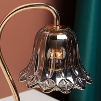 Lampe d'ambiance rétro américaine à base de marbre avec abat-jour en verre gris fumé, régulation de température, pour aromathérapie et chauffe-cire