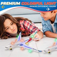 Vente en gros de jouets d'avion classiques Bump & Go A380 avec lumières colorées clignotantes, son et musique pour les tout-petits et les enfants