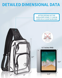 Sac à dos transparent approuvé pour les stades avec bretelles respirantes - Product Image 4