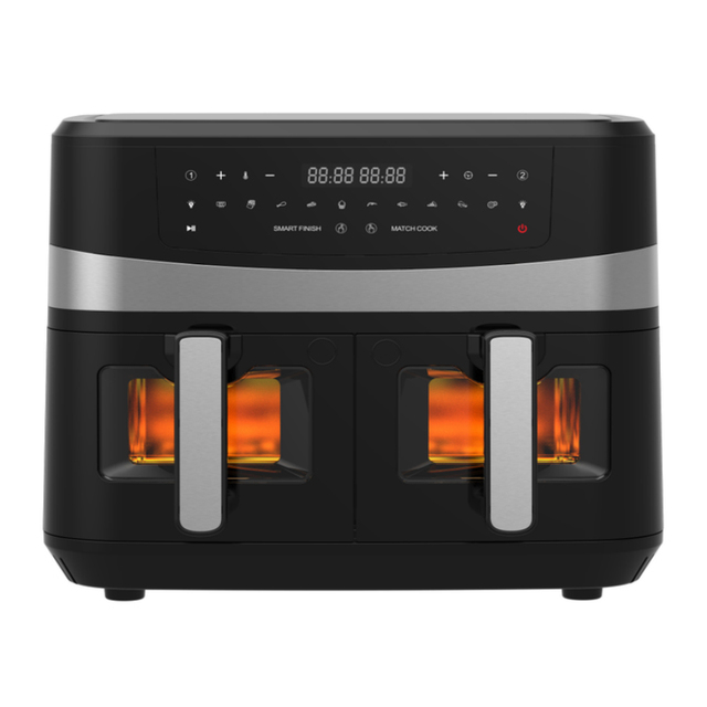 Custom Electric Digital Air Fryer with Dual Basket 5Lx2 Capacity Non-Stick Overheat Protection for Household Use