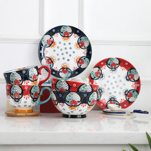 Tasse en céramique de style classique chinois, peinte à la main, motif carpes koi porte-bonheur, 16 oz, pour petit-déjeuner, café et thé au lait - Product Image 5