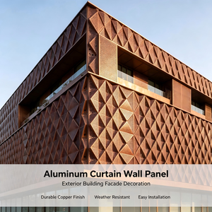 Panneau de mur-rideau en aluminium perforé, revêtement de façade, décoration extérieure de bâtiment, résistant aux intempéries, installation facile - Product Image 1