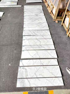 ผนังกระเบื้องหินอ่อนสีขาวมาตรฐานหนังสือจับคู่กระเบื้องพื้นหินอ่อนสีขาว cararra แผ่นหินอ่อนสีขาวสำหรับบันไดและลงจอด - Product Image 4