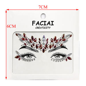 Autocollants de bijoux de visage ornés de strass étincelants par <span class=keywords><strong>FACIAI</strong></span>-Idéal pour les festivals, les fêtes et les cosplay - Product Image 2