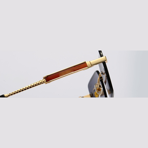 Lunettes de soleil classiques <span class=keywords><strong>Crti</strong></span> Gold, lunettes de marque, lunettes de soleil de luxe, lunettes de soleil de créateur, lunettes en métal sans monture, lunettes anti-UV - Product Image 4