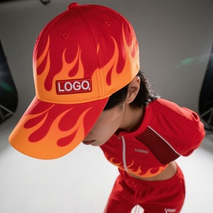 Custom Embroidered Logo <b>Fire</b> Sublimation Printing 5-Panel Dad 3D Embroidery Common Sporty Sports Caps Hat - Product Image 1