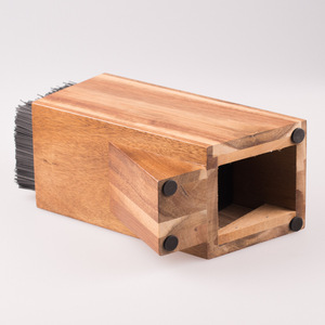Porte-couteaux en bois d'acacia de grande capacité <span class=keywords><strong>Rangement</strong></span> multifonctionnel pour couteaux de cuisine avec gravure en bambou - Product Image 3