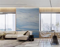 Revêtement de sol en marbre moderne de luxe, marbre bleu avec veinage blanc, carreaux de marbre