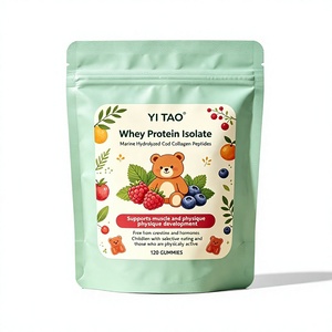 Gummies protéinés pour enfants à marque privée/OEM/ODM – Isolat de lactosérum et collagène pour le soutien musculaire, sans hormones, 120 comprimés à croquer - Product Image 1