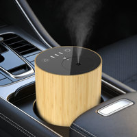 Diffuseur de voiture en bambou, technologie intelligente de brume froide, diffuseur d'aromathérapie sans fil, capacité de 10 ml, humidificateur ultrasonique