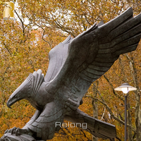 Escultura de Águila de Bronce de Gran Tamaño RELONG, Diseño Personalizado para Decoración de Campus Universitarios al Aire Libre