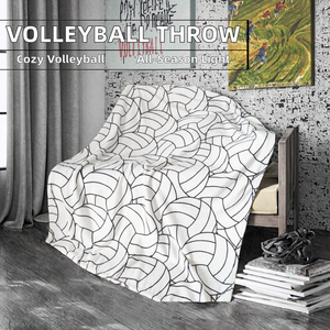 Volleyball Themed Cotton Blanket for Girls Women-Soft Knitted <b>Throw</b> Machine Washable Lightweight 40x50 Inch All-Season Giftable - Product Image 2