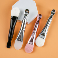 Masque facial en silicone et nylon écologique professionnel et durable, brosse à argile faciale en silicone souple à double tête de luxe avec cuillère