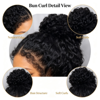 Perruque 100% Cheveux Humains Vierges, Dentelle Complète, Bouclée Crépue, Dentelle Invisible, Disponible en Queue de Cheval Haute, Perruques de Cheveux pour Salon, Commande en Gros