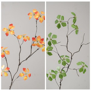 Fleur artificielle CallaFloral, branche unique, orange et verte, en polyester, pour décoration intérieure - Product Image 3
