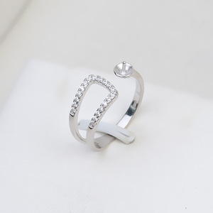 Anillo Abierto de Plata S925, Accesorios de Joyería de Perlas DIY de Moda, Anillo de Soporte Vacío Ajustable de 79 mm - Product Image 2