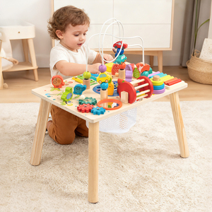 Gioco Educativo Montessori Multifunzionale <span class=keywords><strong>per</strong></span> <span class=keywords><strong>Bambini</strong></span>, Gioco di Pesca in Legno <span class=keywords><strong>9</strong></span>-in-1, Tavolo Attività Sensoriale <span class=keywords><strong>per</strong></span> <span class=keywords><strong>Bambini</strong></span> - Product Image 2