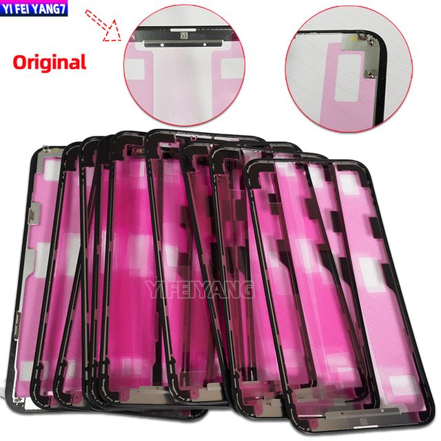 Original Quality Metal Bezel Frame with Glue Adhesive for iPhone X XR XS XS Max Compatible Apple Mobile Phone Replacement Parts