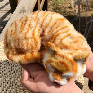 Statue de <span class=keywords><strong>chaton</strong></span> réaliste en fourrure douce bouclée, chat en peluche fait main, décoration pour la maison ou le bureau, cadeau de collection pour les amoureux <span class=keywords><strong>des</strong></span> chats - Product Image 4