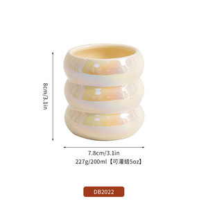 Support de bougie en céramique Db2022, rond, 8 cm, finition perlée, vide, pour bougies parfumées d'intérieur, cadeau d'affaires - Product Image 1