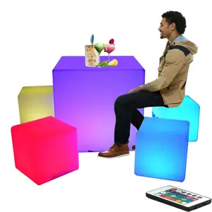 Moderne 16-farben wechselbarer LED-Weltwürfelsessel Licht wasserdicht dekorative leuchtende Möbel schnurlos wiederaufladbare LED-Wohnzimmer