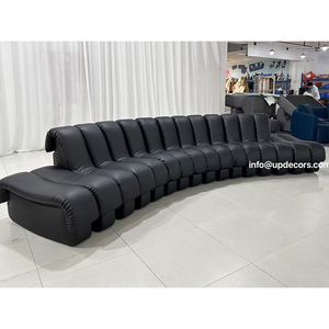 Meubles de salon multi-usages pour intérieur, en cuir compressé noir, modèle moderne 01 - Product Image 1
