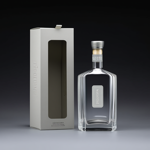 Bouteille en verre ronde de haute qualité de 750 ml, écologique, whisky, <span class=keywords><strong>tequila</strong></span>, vodka, liqueur, étiquette sérigraphiée, emballage, utilisation sûre de l'eau - Product Image 1