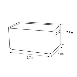Panier en tissu carré classique avec poignée Boîte durable pour livres et articles divers Rangement d'<span class=keywords><strong>escalier</strong></span> pliable cousu avec soin - Product Image 2