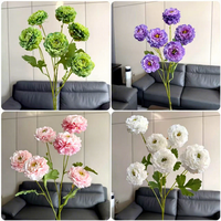Arrangement floral de mariage artificiel à 6 têtes de durian, bouquet de roses et pivoines, décoration pour la maison et l'hôtel, articles de décoration intérieure, fleurs artificielles