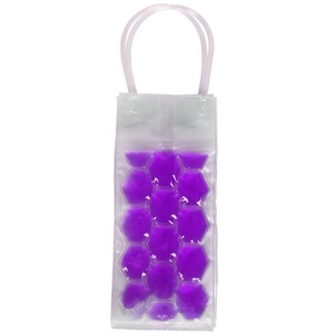Colorful Hexagonal Gel Wine Cooler Bag With Handle For Bottle Insulation - Product Image 5