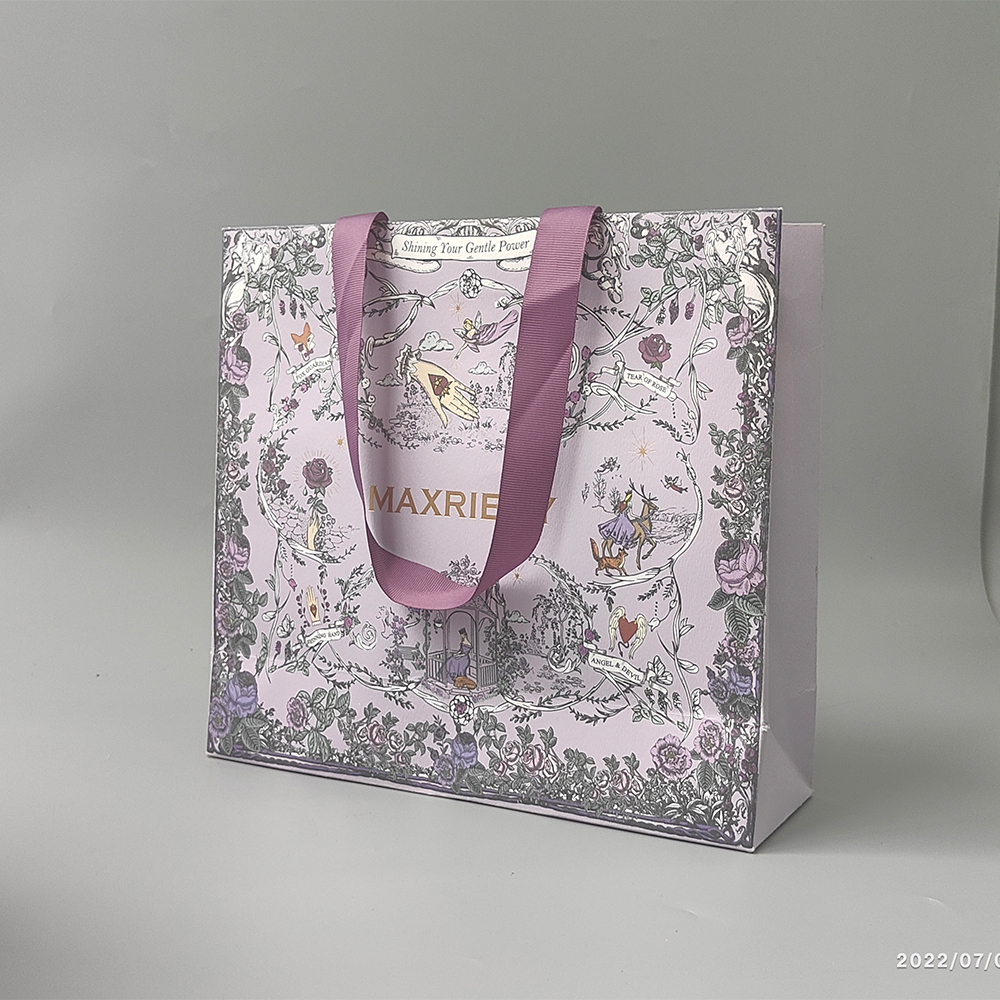 Bolsa de papel con asa de cinta para compras, la más vendida