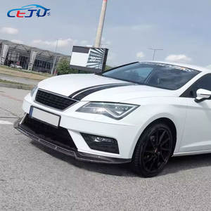 Brillant noir ABS carbone Look voiture carrosserie Kits pare-chocs avant Spoiler menton lèvre séparateur pour Seat <span class=keywords><strong>Leon</strong></span> MK3 <span class=keywords><strong>FR</strong></span> <span class=keywords><strong>SC</strong></span> ST Cupra 2012-2014 - Product Image 5
