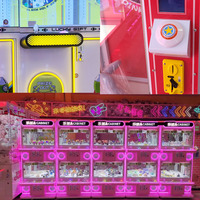 Хит продаж, 4 игрока, маленькие мягкие игрушки для животных, мини-коготь, машина для продажи металлических монет, автомат для продажи кукол