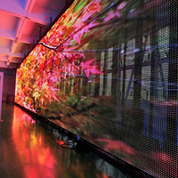 Panneau d'affichage publicitaire LED à écran 3D SDK Transparent flexible à contraste élevé Pushunled pour un usage commercial
