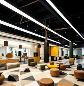 Hiện đại trong nhà có thể kết nối tuyến tính chiếu sáng trang trí Batten đèn 50 Wát treo treo văn phòng nhôm Led tuyến tính đèn - Product Image 6