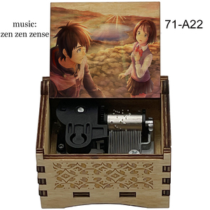 Boîte à musique en bois à remonter à 18 notes, anime Your Name Kimi No Na Wa <span class=keywords><strong>Zen</strong></span> <span class=keywords><strong>Zen</strong></span> <span class=keywords><strong>Zense</strong></span>, mouvement de boîte à musique, mélodie, fans, amis, cadeau vintage - Product Image 2