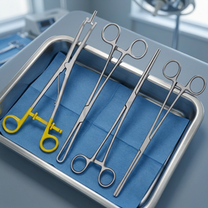 Ensemble de 4 pinces chirurgicales BK Industries en acier inoxydable, instrument manuel pour salle d'opération, certifié CE Classe II ISO13485 - Product Image 3