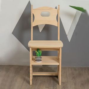 Solid Wood Folding Footstool Chair Indoor Climbing <b>Step</b> Multi Functional Ladder Home <b>Stool</b> And Ottoman 150 Kg Load Capacity - Product Image 3